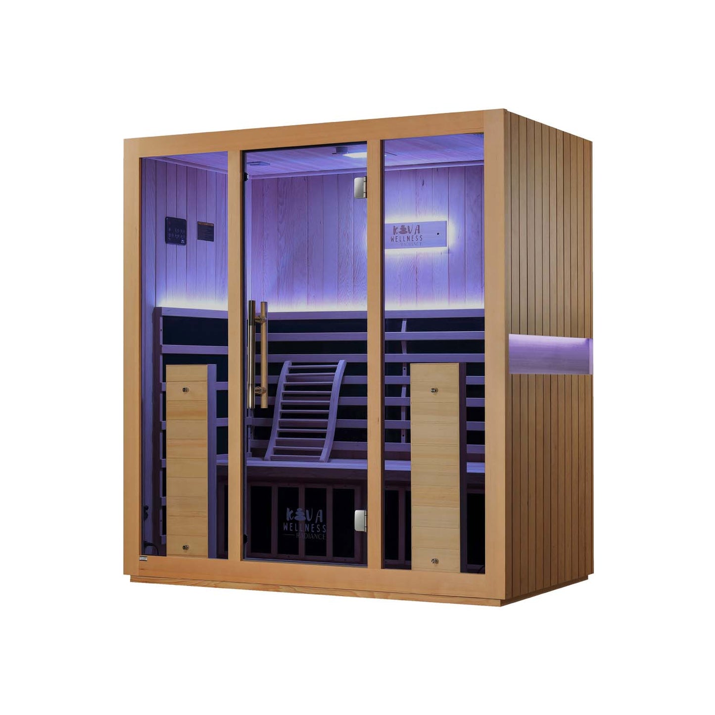 Kiva Radiance 4 Person Full Spectrum Infrared Sauna with Red Light Therapy Panel