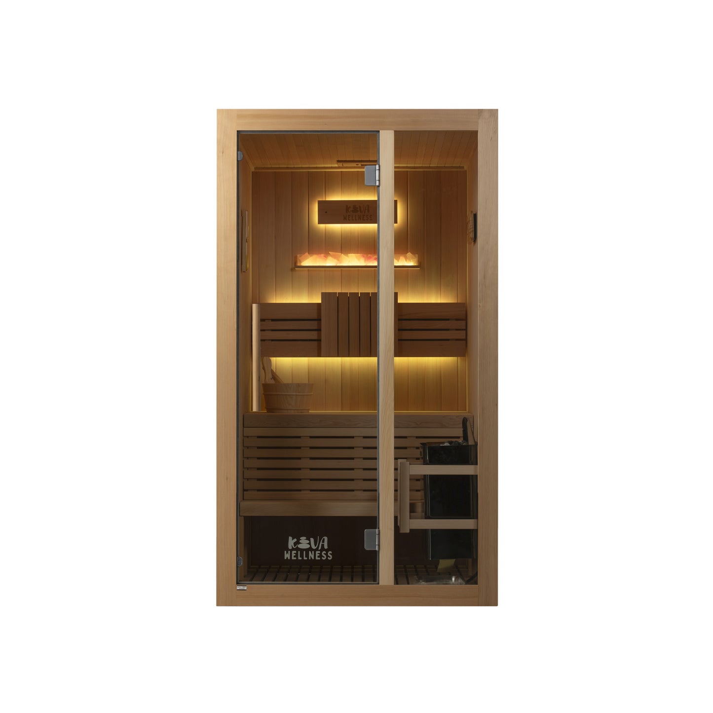 Kiva Reset 2 Person Traditional Double Tier Finnish Sauna - 4.5kw Heater