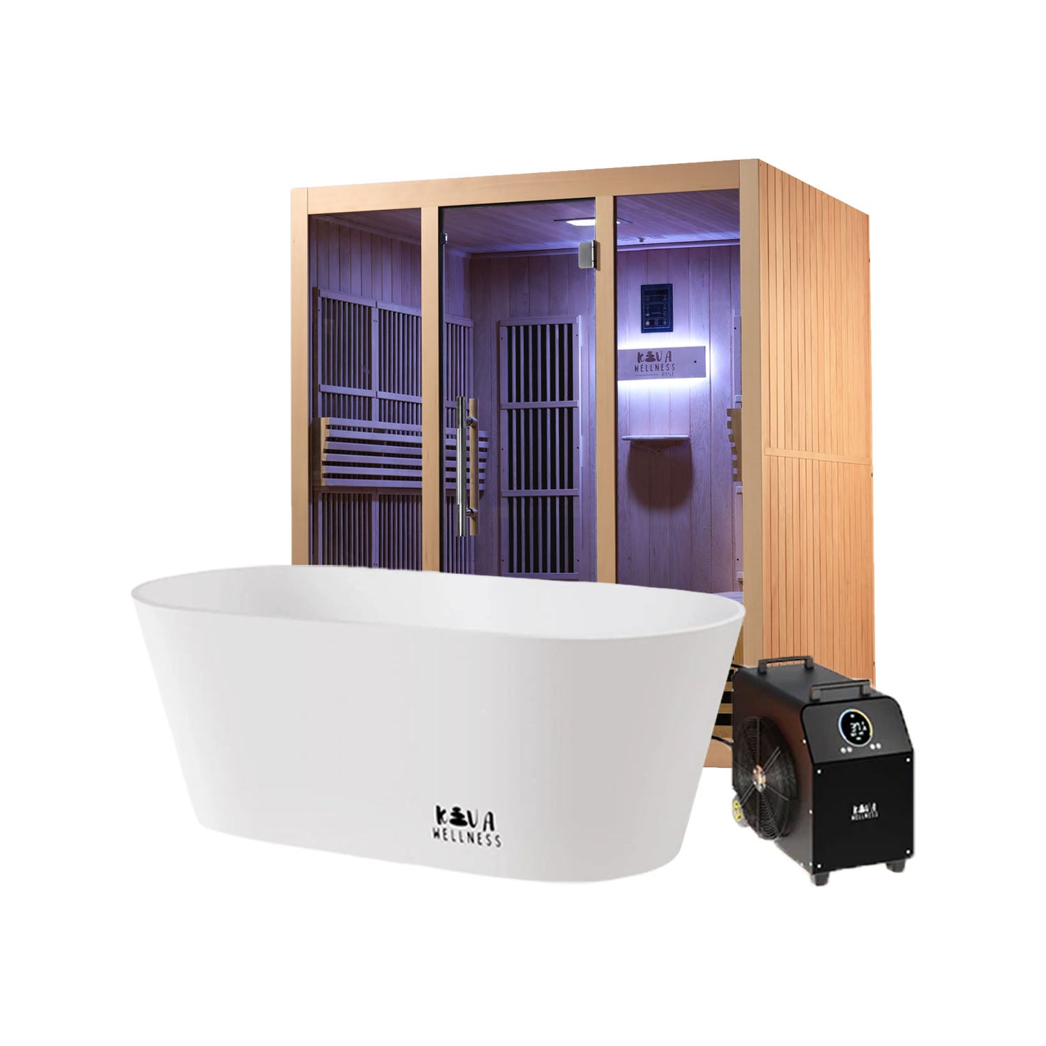 Rise 4 Person Infrared Sauna & Käldr Ice Bath with 1hp Chiller