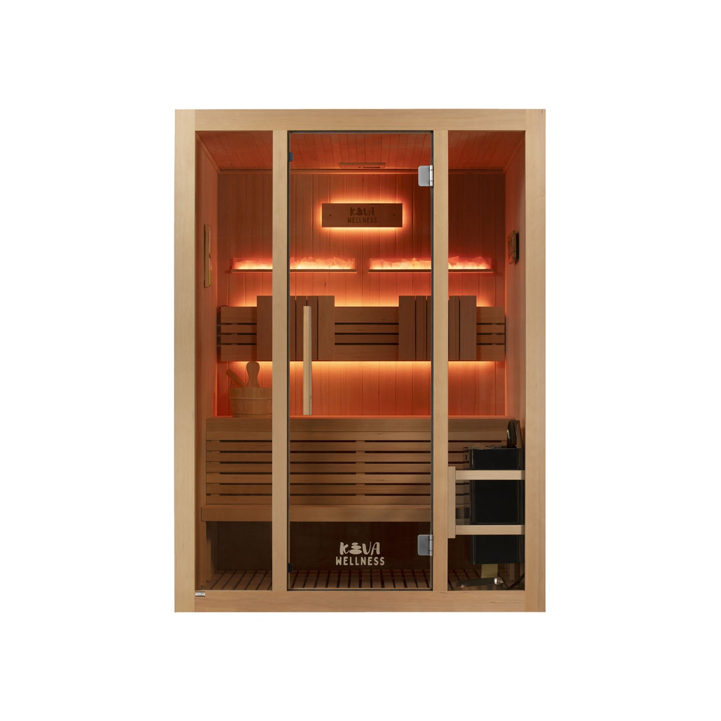 Kiva Reset 3 Person Traditional Double Tier Finnish Sauna - 6kw Heater