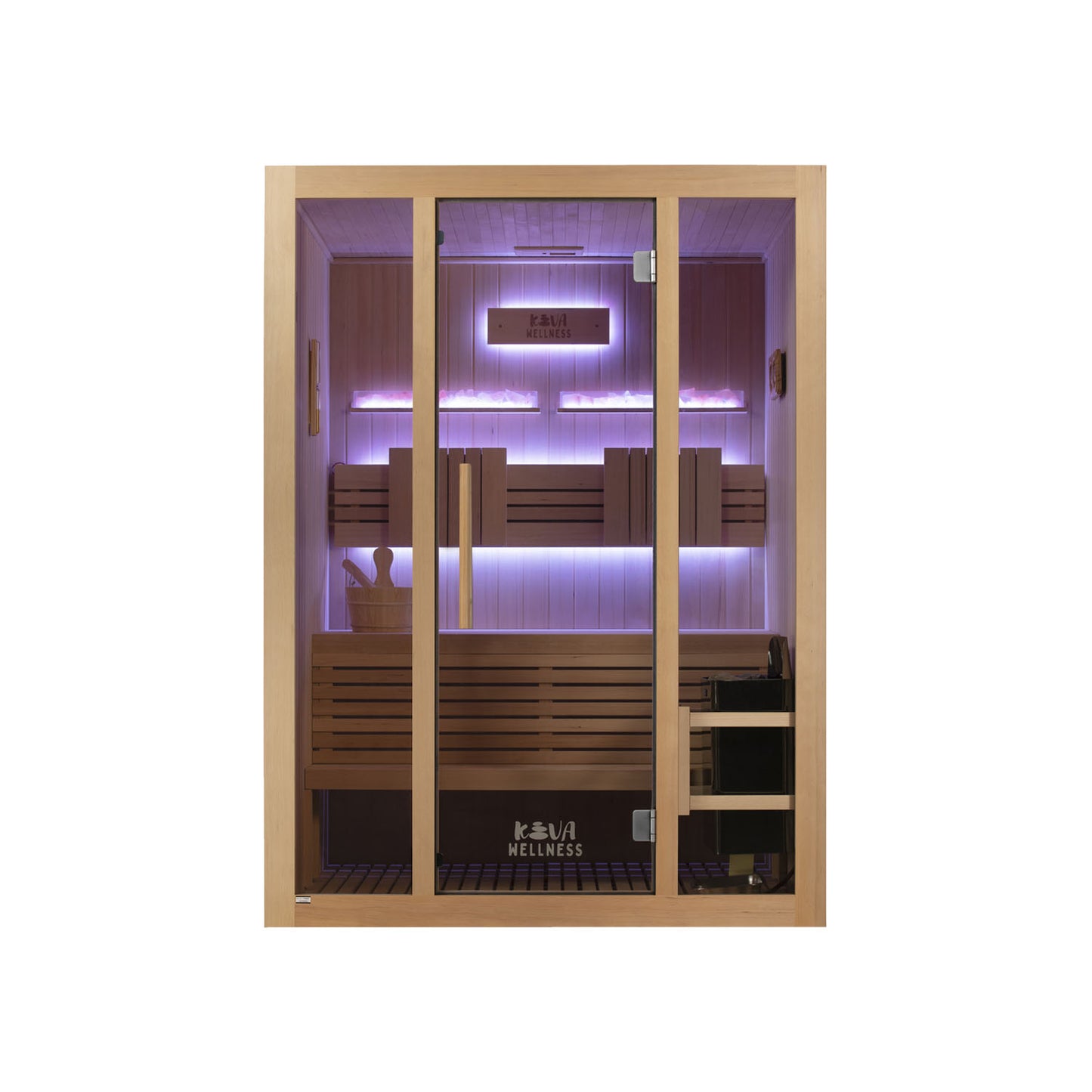 Kiva Reset 3 Person Traditional Double Tier Finnish Sauna - 6kw Heater