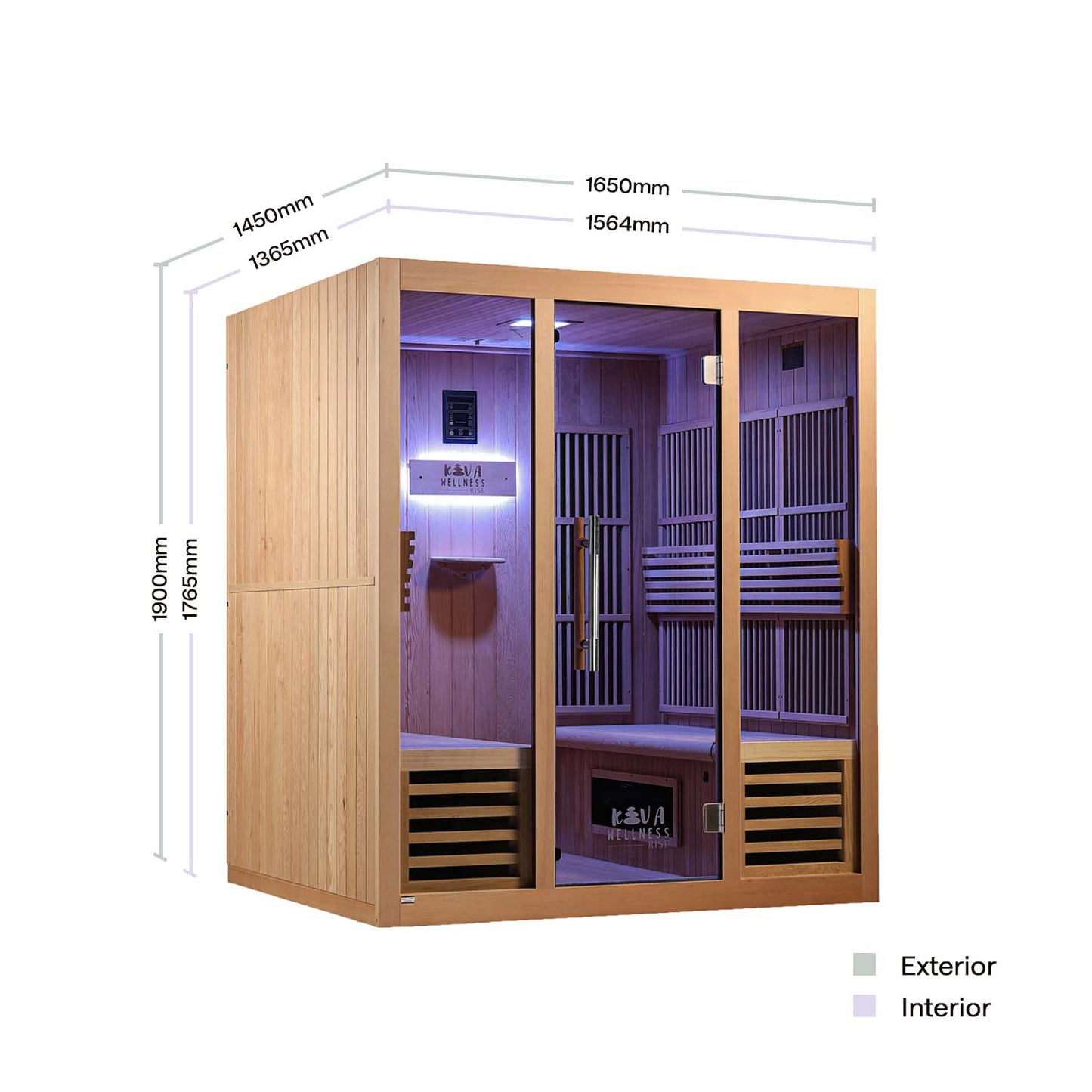 Kiva Rise 4 Person Infrared Sauna & Käldr Ice Bath with 1hp Chiller