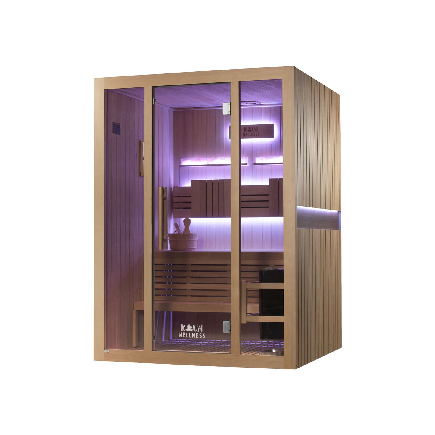Kiva Reset 3 Person Traditional Double Tier Finnish Sauna - 6kw Heater