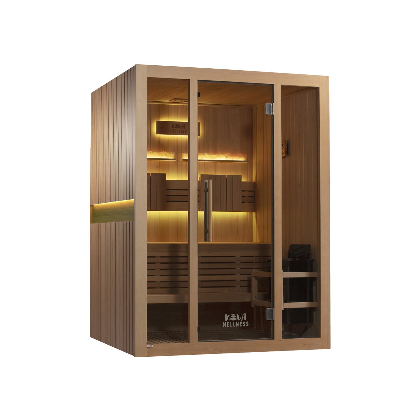 Kiva Reset 3 Person Traditional Double Tier Finnish Sauna - 6kw Heater