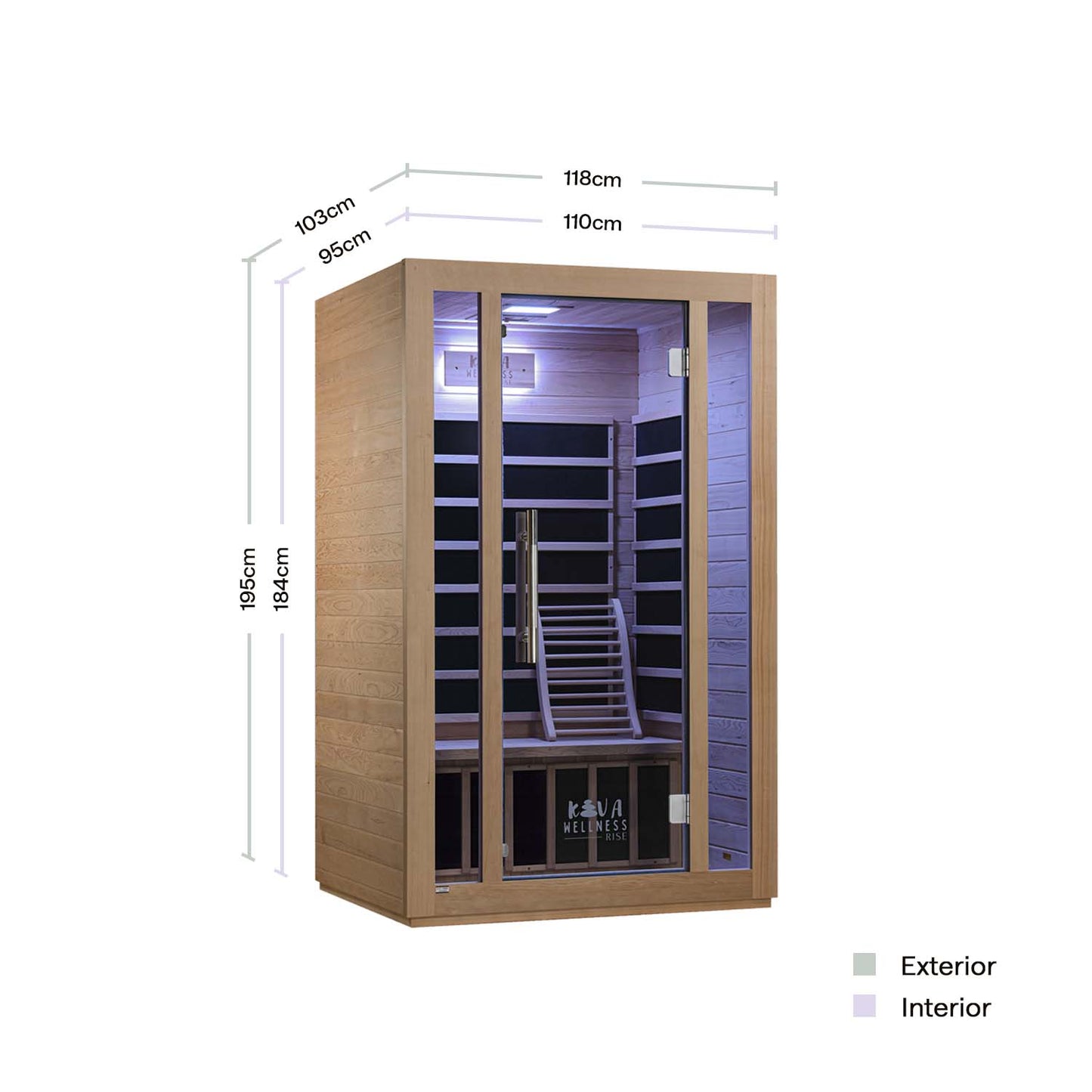 Kiva Rise Far-Infrared Sauna 2 Person