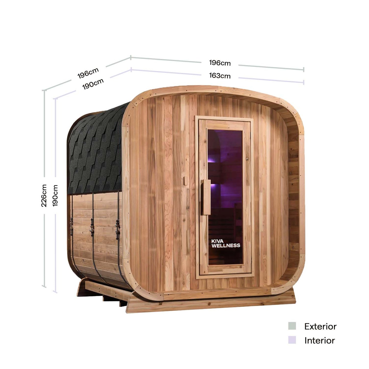 Kiva Ritual Outdoor Traditional Finnish Sauna & Energise Ice Bath with 1hp Chiller
