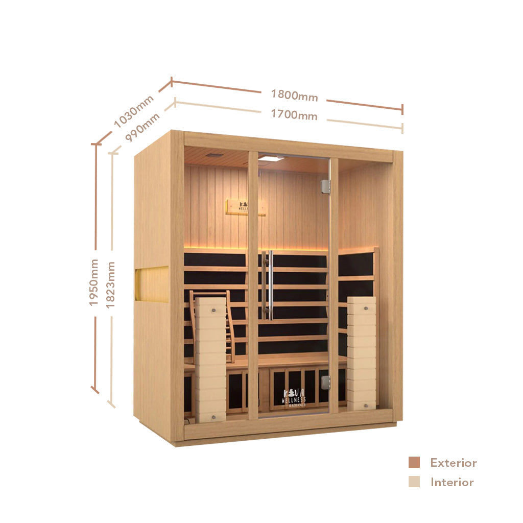 Radiance 4 Person Full Spectrum Infrared Sauna with Red Light Therapy Panel