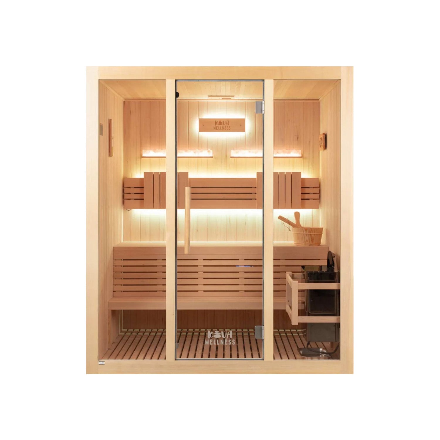 Reset 4 Person Traditional Double Tier Finnish Sauna - 6kw Heater