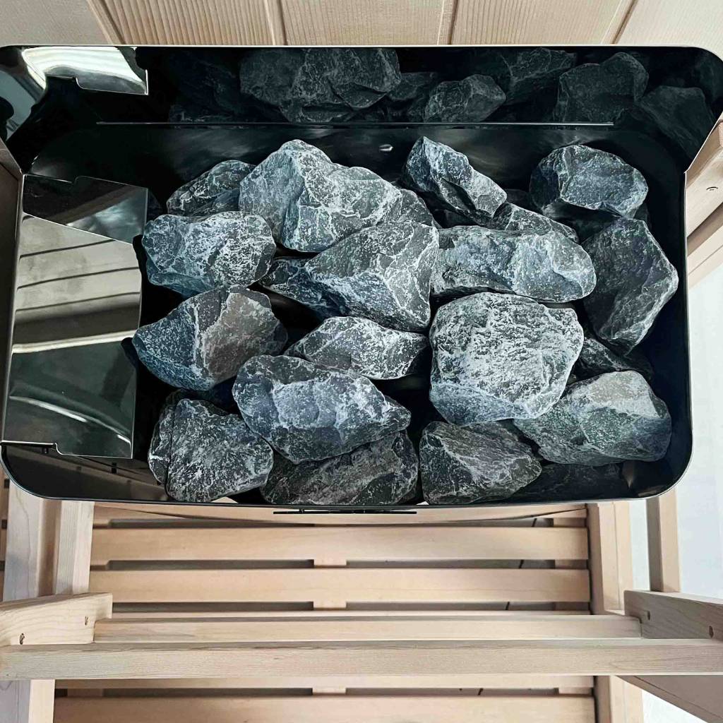 Kiva Reset 3 Person Traditional Double Tier Finnish Sauna - 6kw Heater