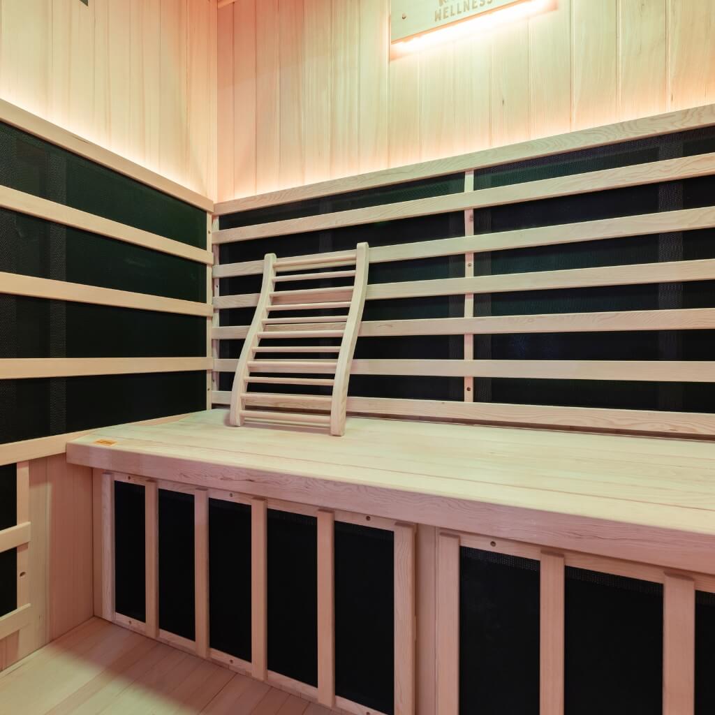 Kiva Radiance 4 Person Full Spectrum Infrared Sauna with Red Light Therapy Panel