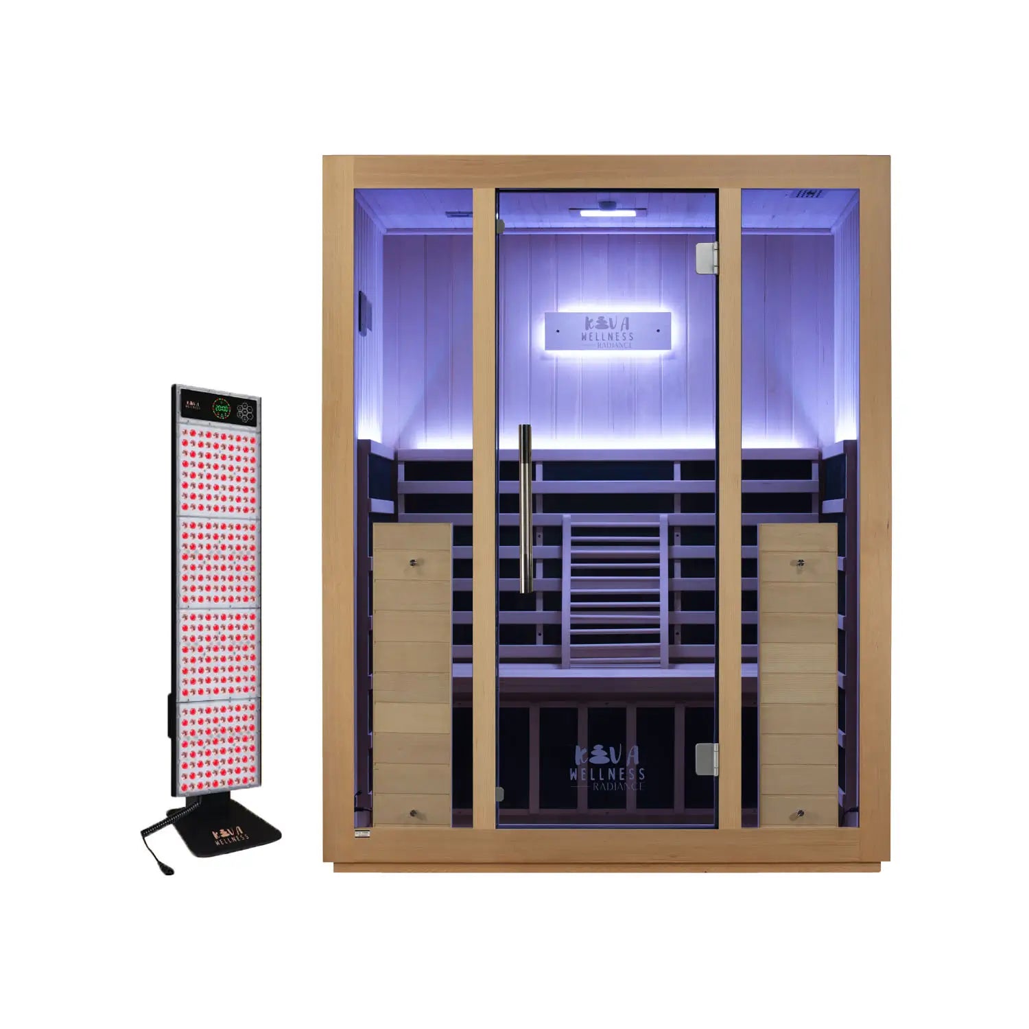 ‍Kiva Radiance 3 Person Full Spectrum Infrared Sauna with Red Light Therapy Panel