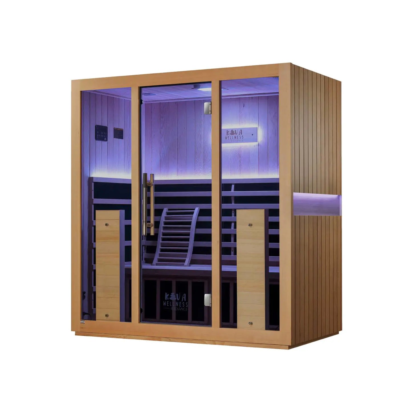 ‍Kiva Radiance 4 Person Full Spectrum Infrared Sauna with Red Light Therapy Panel