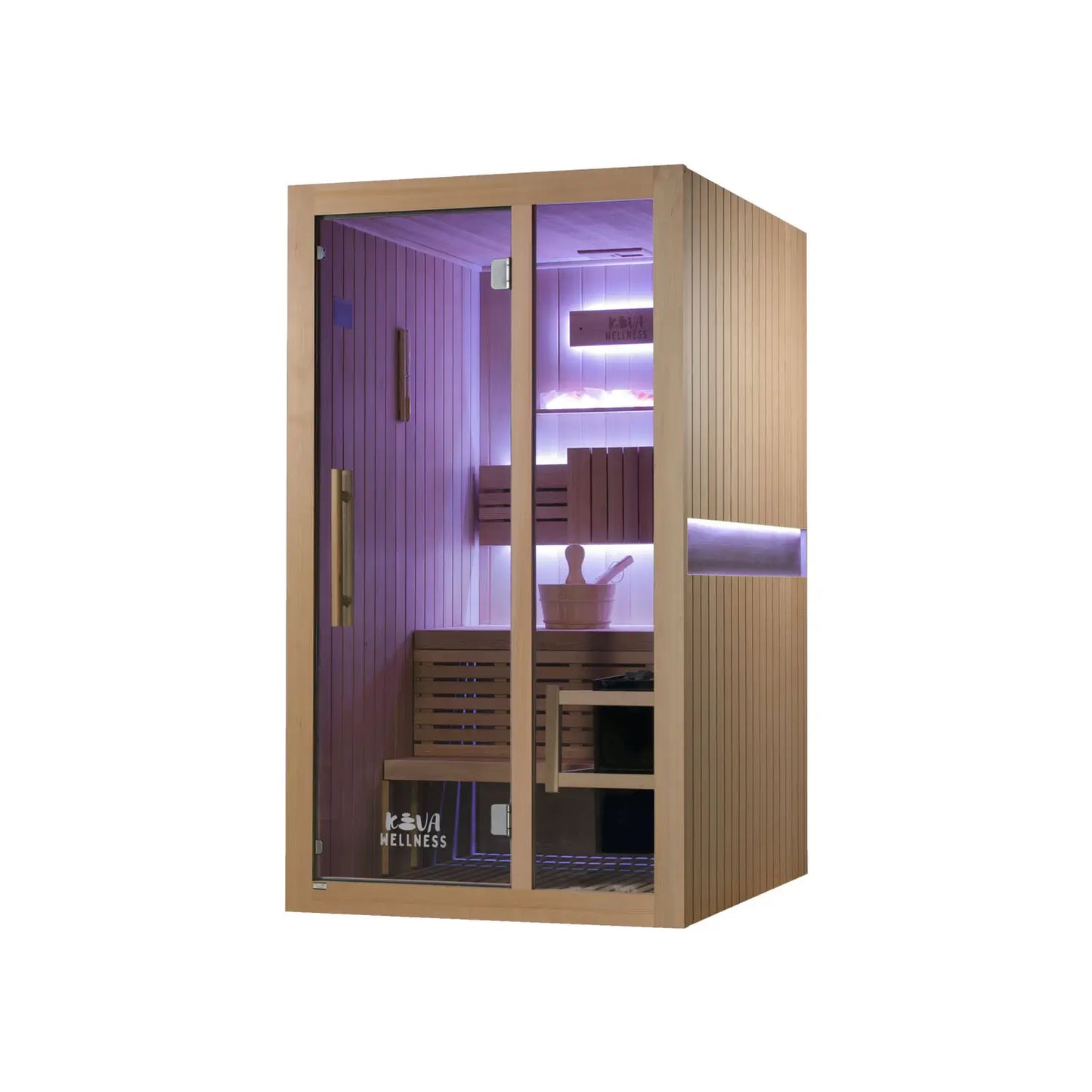 ‍Kiva Reset 2 Person Traditional Double Tier Finnish Sauna - 4.5kw Heater