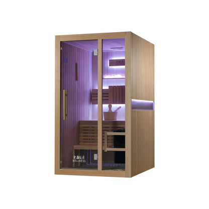 ‍Kiva Reset 2 Person Traditional Double Tier Finnish Sauna - 4.5kw Heater