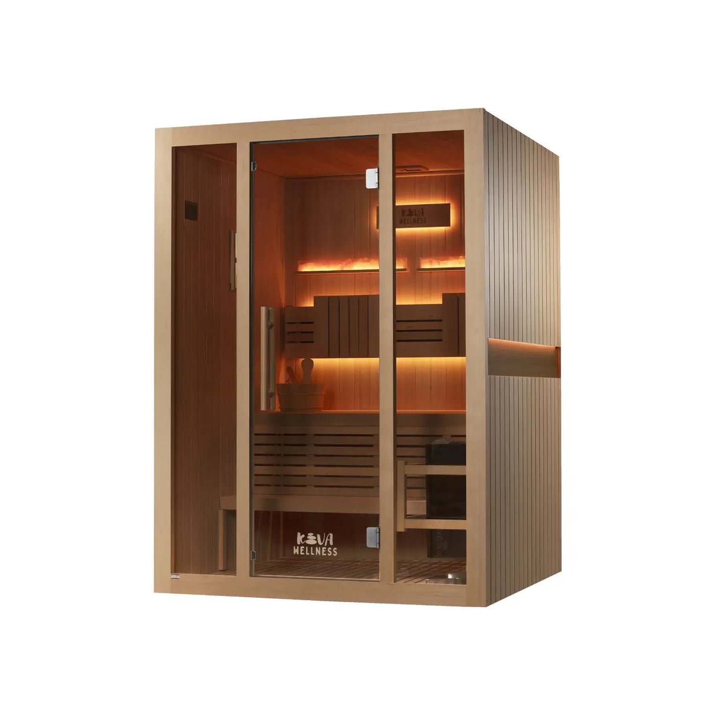 ‍Kiva Reset 3 Person Traditional Double Tier Finnish Sauna - 6kw Heater