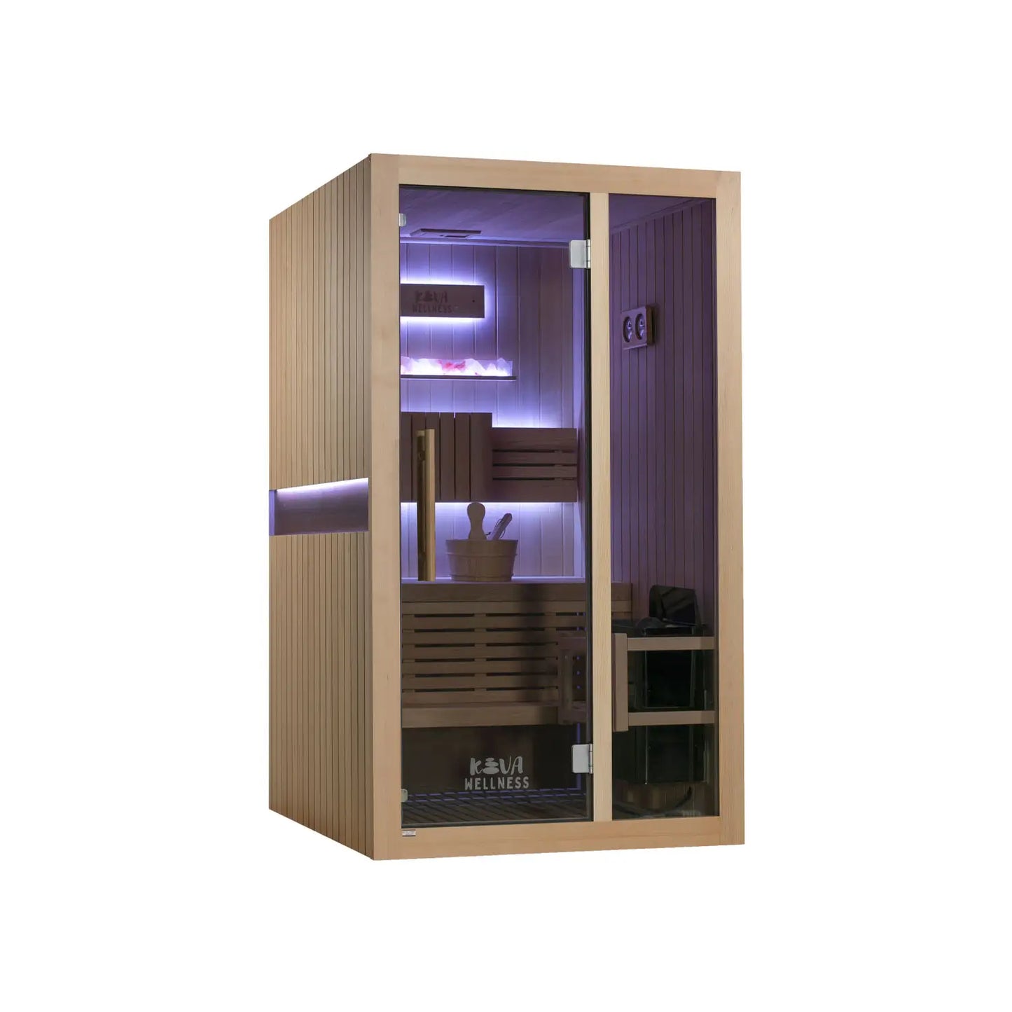 ‍Kiva Reset 2 Person Traditional Double Tier Finnish Sauna - 4.5kw Heater