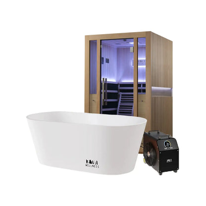 ‍Kiva Radiance 2 Person Full Spectrum Sauna & Käldr Ice Bath with 1hp Chiller