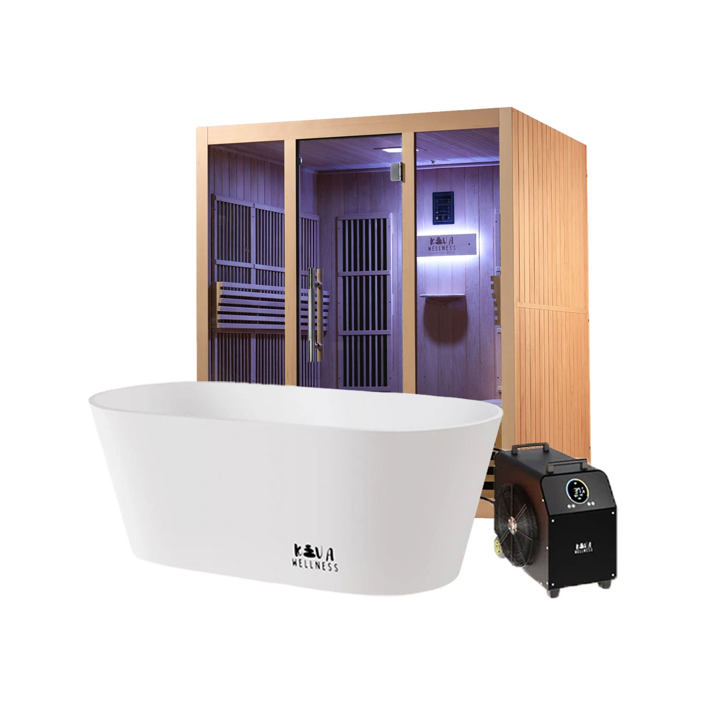 Rise 4 Person Infrared Sauna & Käldr Ice Bath with 1hp Chiller