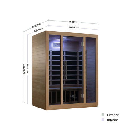 ‍Kiva Rise 3 Person Infrared Sauna &  Energise v2.0 Ice Bath with 1hp Chiller