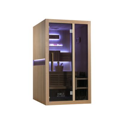 Reset 2 Person Traditional Double Tier Finnish Sauna - 4.5kw Heater