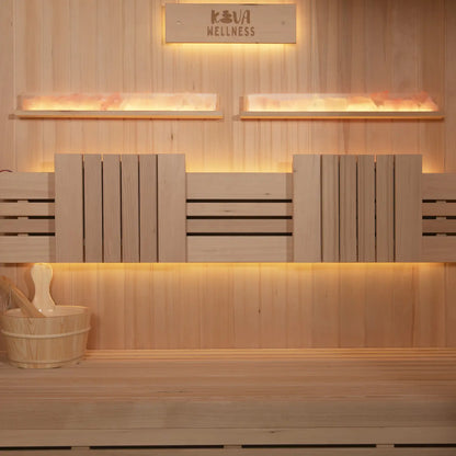 ‍Kiva Reset 3 Person Traditional Double Tier Finnish Sauna - 6kw Heater