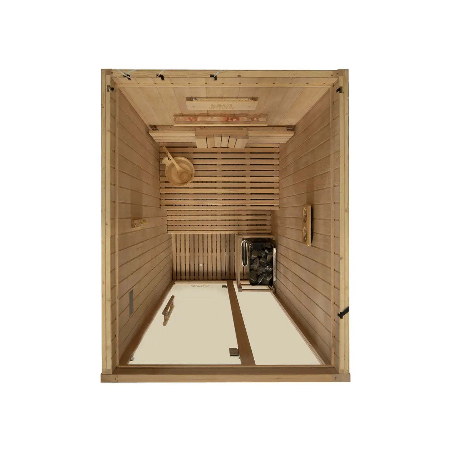 ‍Kiva Reset 2 Person Traditional Double Tier Finnish Sauna - 4.5kw Heater