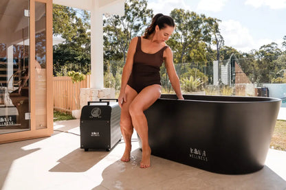 ‍Kiva Rise 4 Person Infrared Sauna & Käldr Ice Bath with 1hp Chiller
