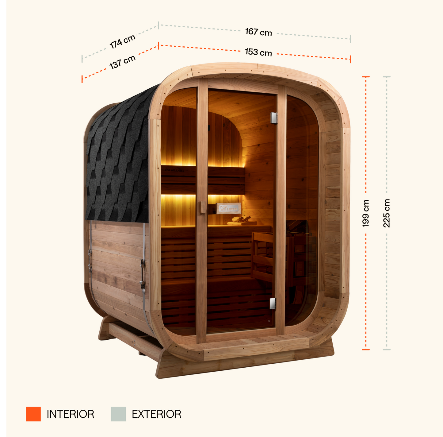 Ritual™ 2 Person Glass Front Outdoor Finnish Sauna