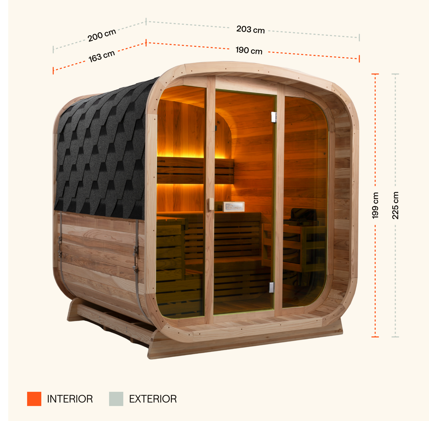 Ritual™ 6 Person Glass Front Outdoor Finnish Sauna