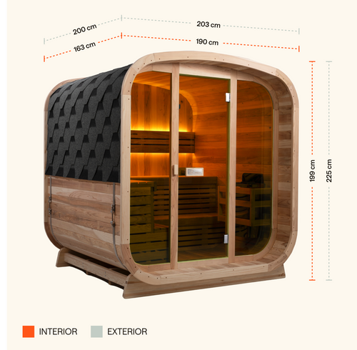 Ritual™ 6 Person Glass Front Outdoor Finnish Sauna