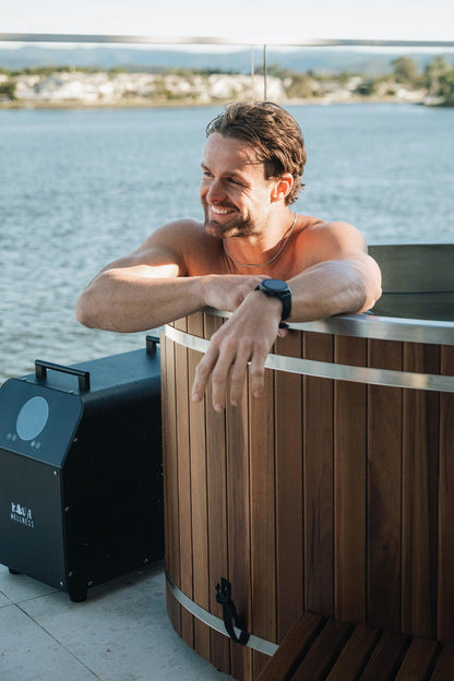 ‍Kiva Retreat Outdoor Full Spectrum Infrared Sauna & Energise Ice Bath with 1hp Chiller