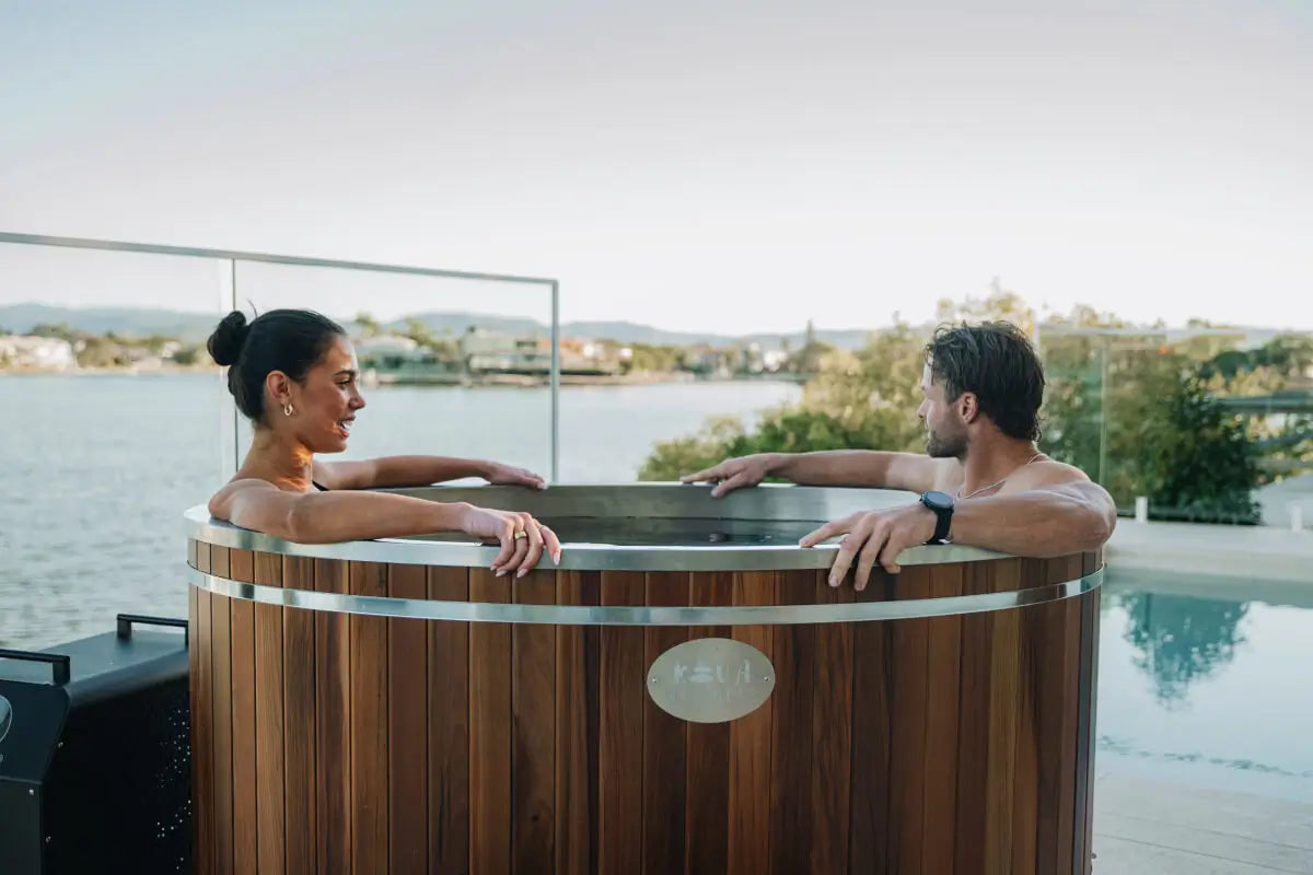 ‍Kiva Rise 2 Person Infrared Sauna & Energise v2.0 Cedar Ice Bath with 1hp Chiller