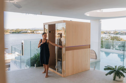 Reset 3 Person Traditional Double Tier Finnish Sauna - 4.5kw Heater
