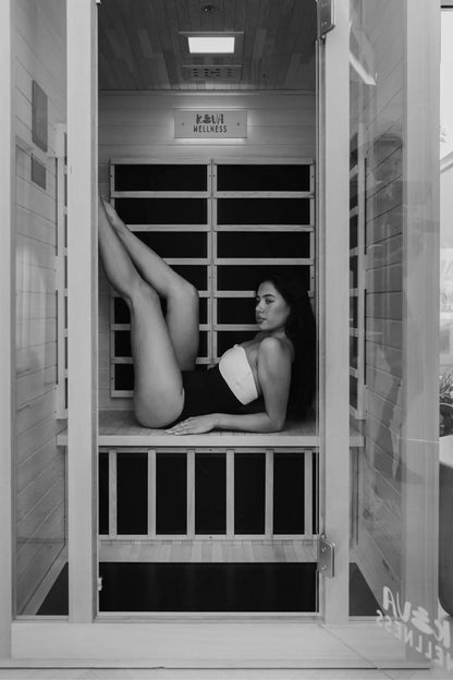 ‍Kiva Rise 2 Person Infrared Sauna & Käldr Ice Bath with 1hp Chiller