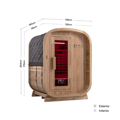 ‍Kiva Retreat Outdoor Full Spectrum Infrared Sauna - 2 to 3 Person