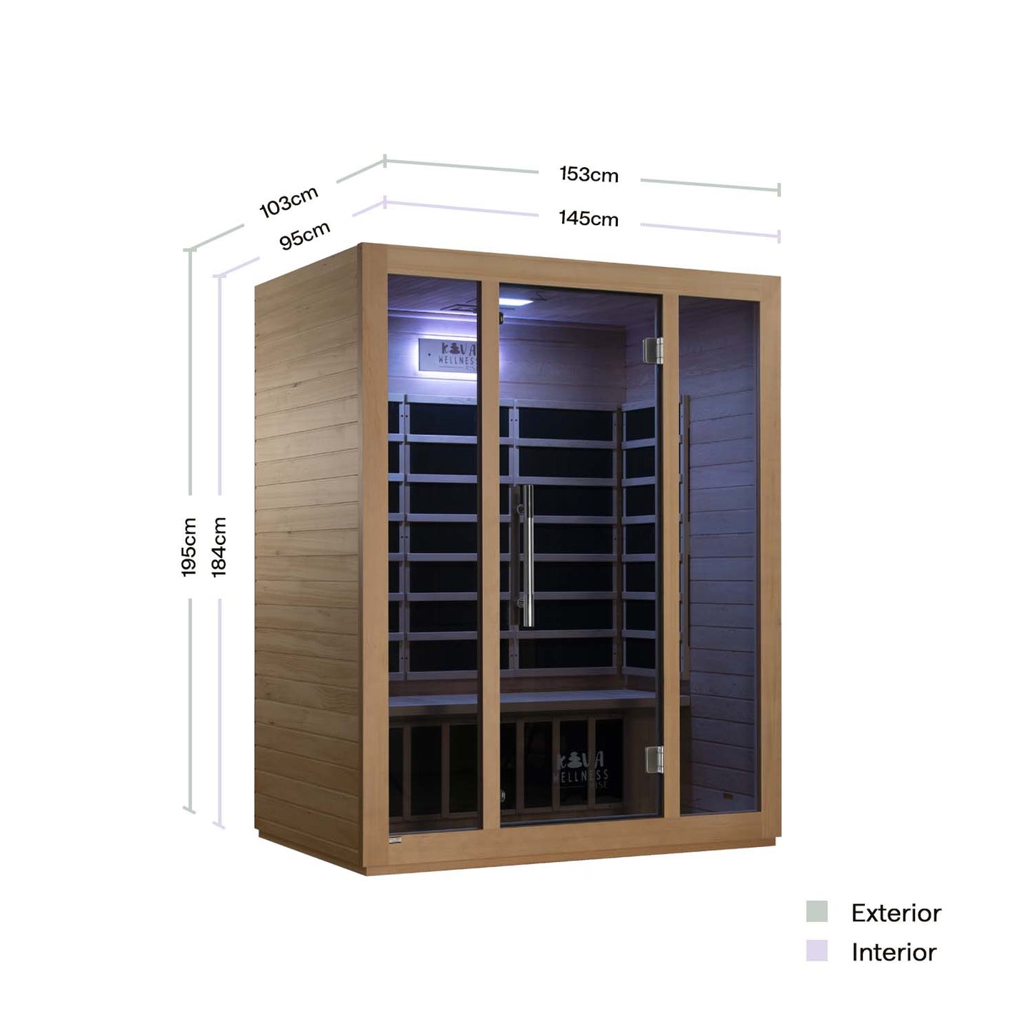 ‍Kiva Rise Far-Infrared Sauna 3 Person