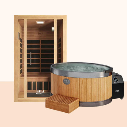 Rise 2 Person Infrared Sauna with Energise Ice Bath