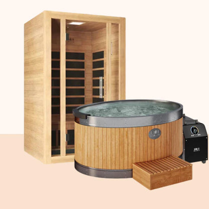 Rise 2 Person Infrared Sauna with Energise Ice Bath