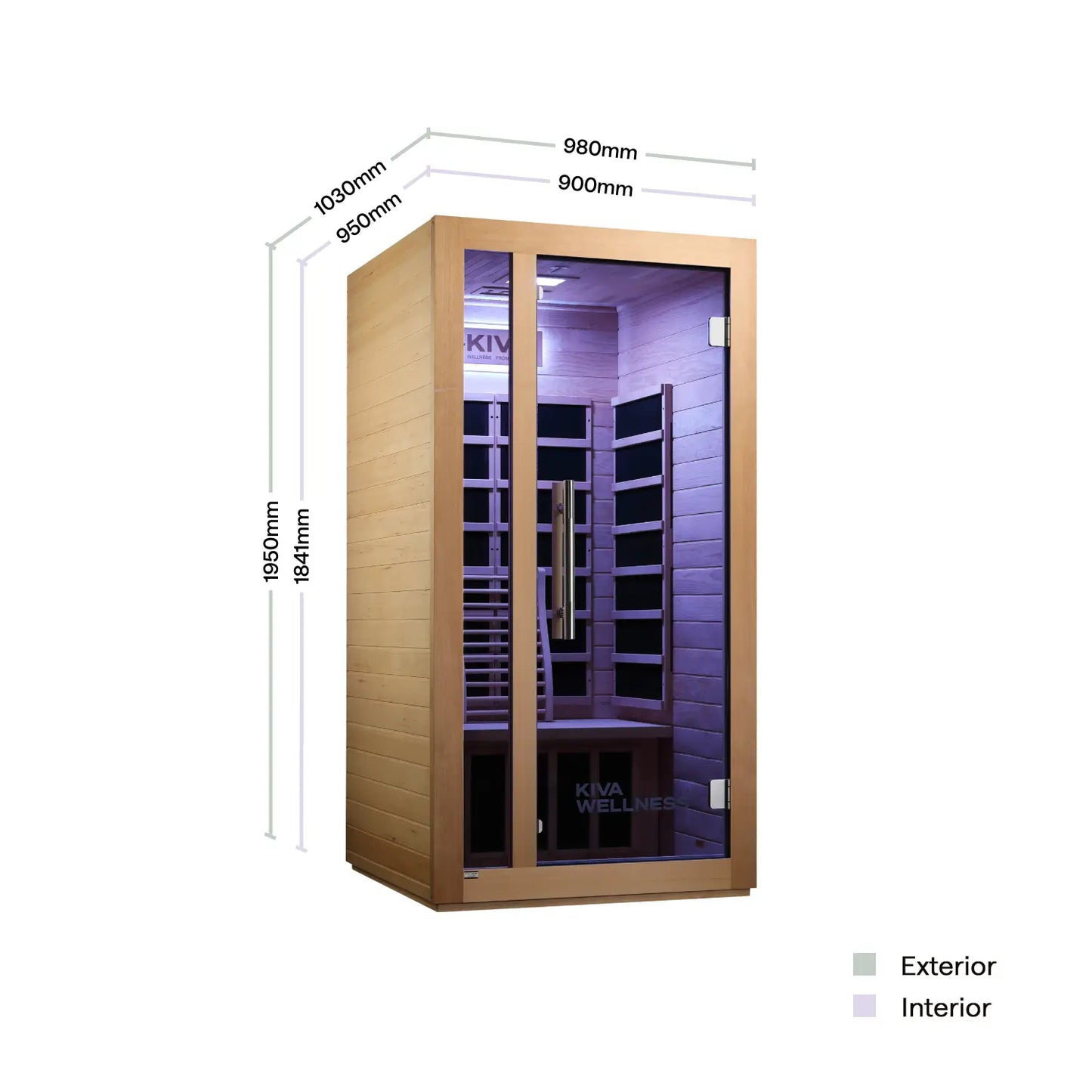 ‍Kiva Rise Far-Infrared Sauna 1 Person
