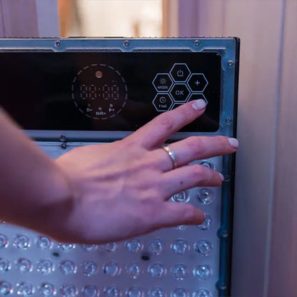 ‍Kiva Radiance 4 Person Full Spectrum Infrared Sauna with Red Light Therapy Panel