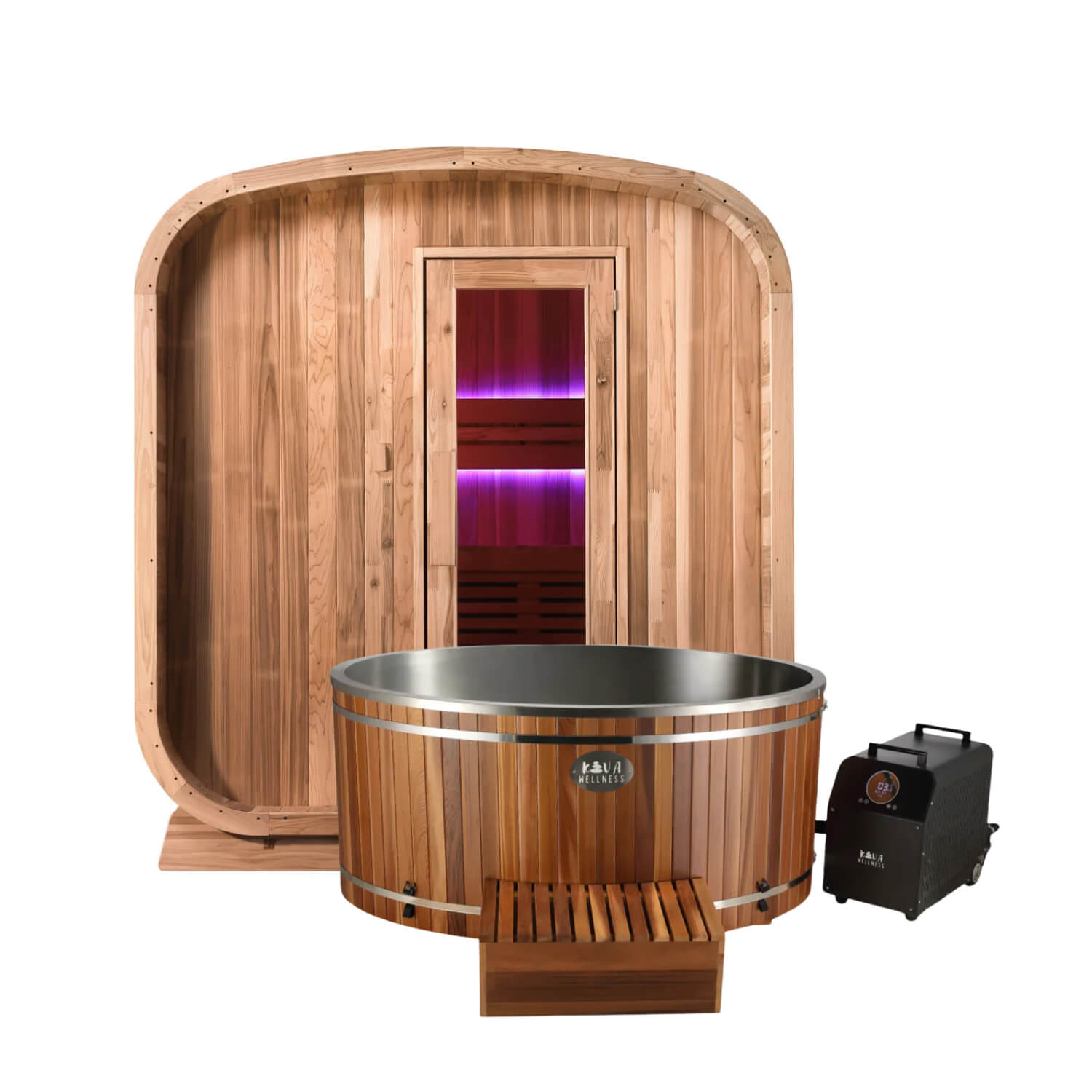 ‍Kiva Ritual Outdoor Traditional Finnish Sauna & Energise Ice Bath with 1hp Chiller