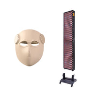 Solace Halo Red Light Therapy Panel with Floor Stand & LED Face Mask Bundle