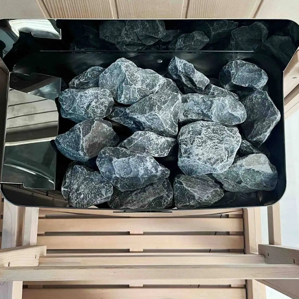 ‍Kiva Reset 3 Person Traditional Double Tier Finnish Sauna - 6kw Heater