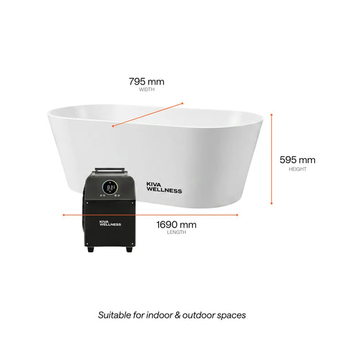 Kiva Radiance™ Pro 4 Person Full Spectrum Infrared Sauna & Käldr Acrylic Ice Bath — 0.8HP Chiller Bundle