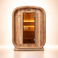 Kiva Ritual 3 Person timber front outdoor Finnish sauna, front view