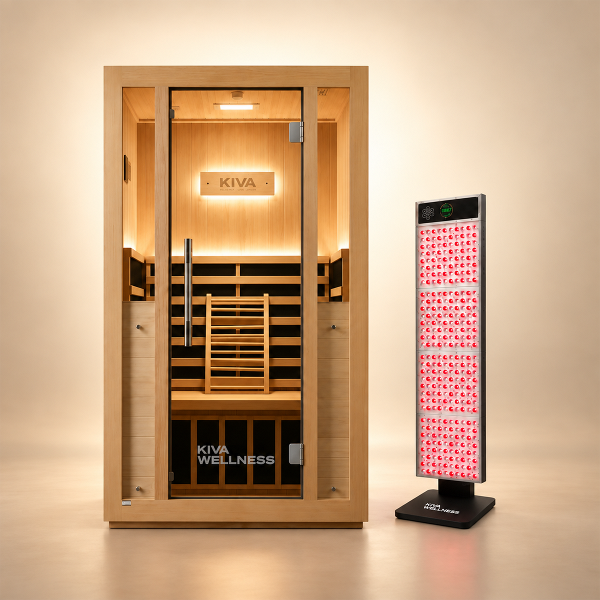 Radiance™ Pro 2 Person Full Spectrum Infrared WiFi Sauna + Red Light Bundle
