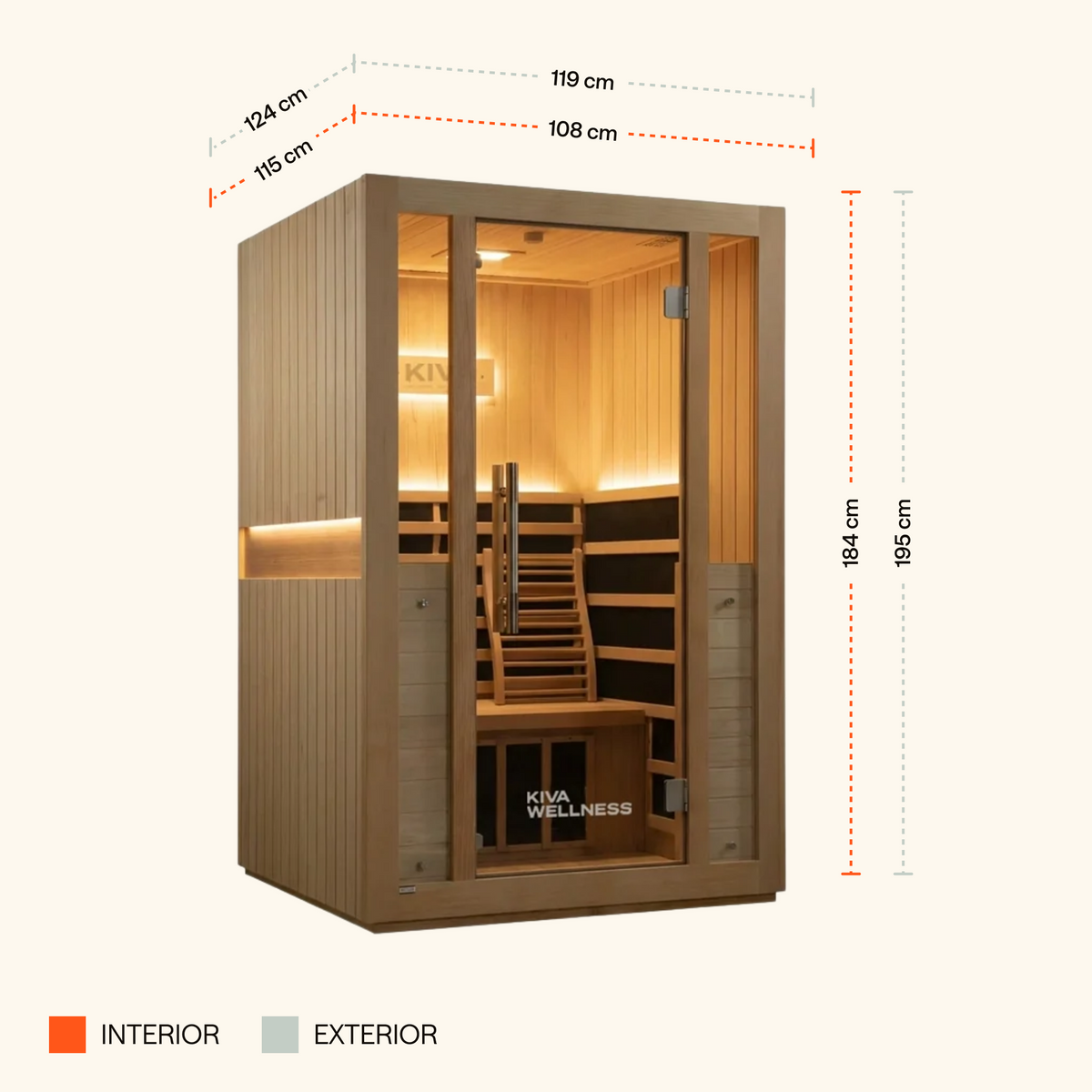 Radiance™ Pro 2 Person Full Spectrum Infrared WiFi Sauna + Red Light Bundle