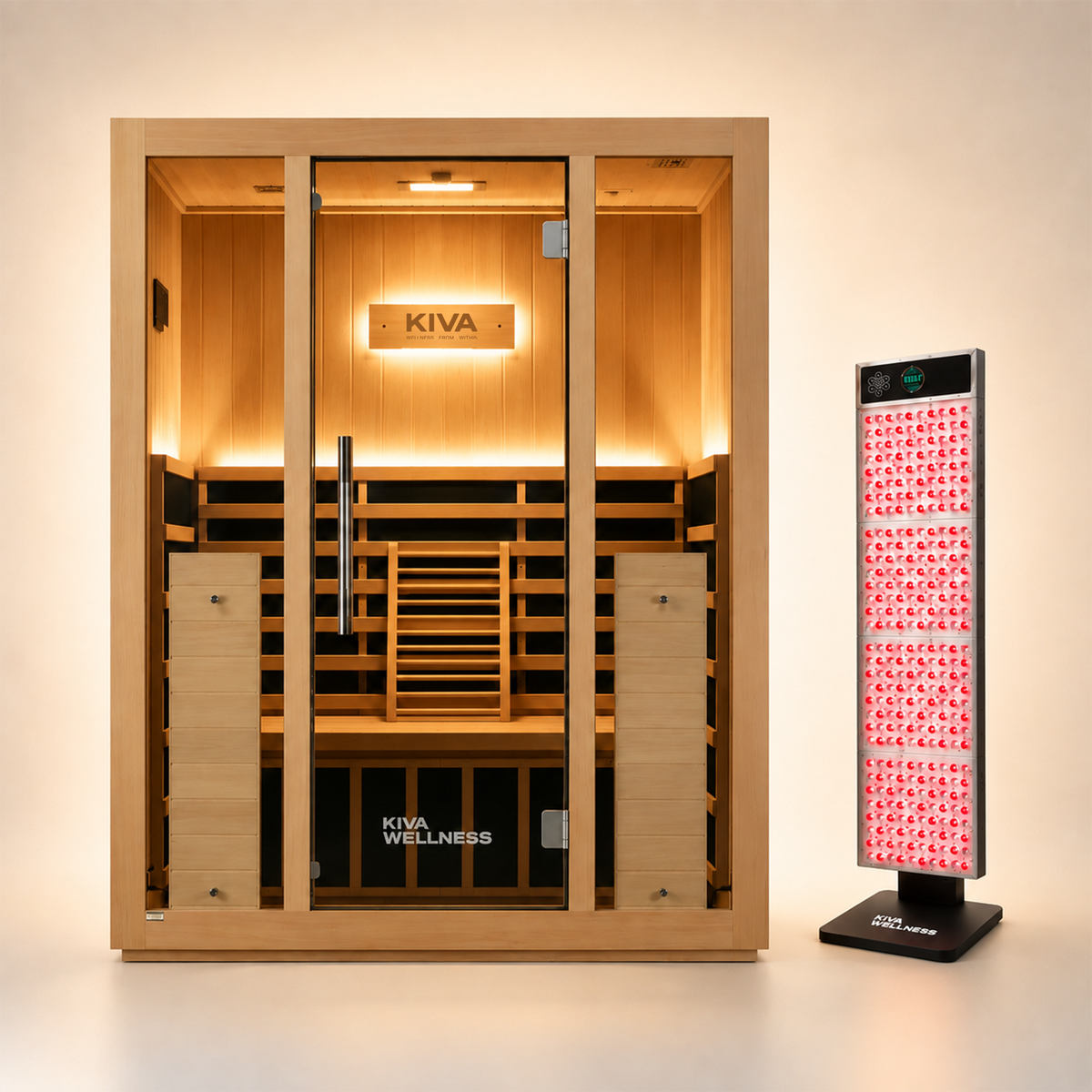 Radiance™ Pro 3 Person Full Spectrum Infrared WiFi Sauna + Red Light Bundle