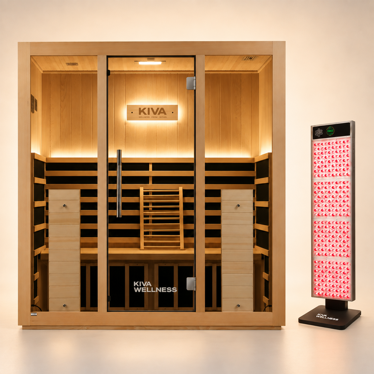Radiance™ Pro 4 Person Full Spectrum Infrared WiFi Sauna + Red Light Bundle