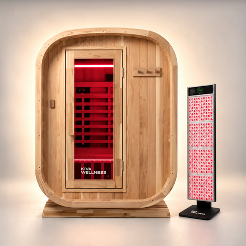 Retreat™ 2-3 Person Outdoor Full Spectrum Infrared Sauna + Red Light Bundle
